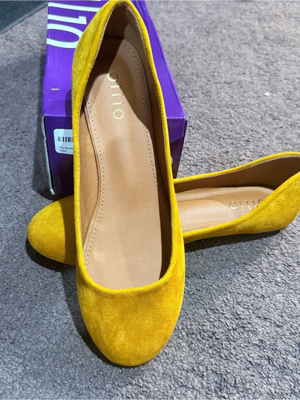 NEW Ollio Mustard Yellow Suede Ballet Flats - NEVER WORN